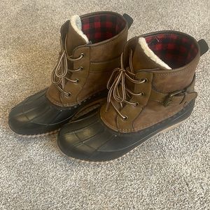 Madden Girl Lacee Lace Up Waterproof Winter Duck Boots